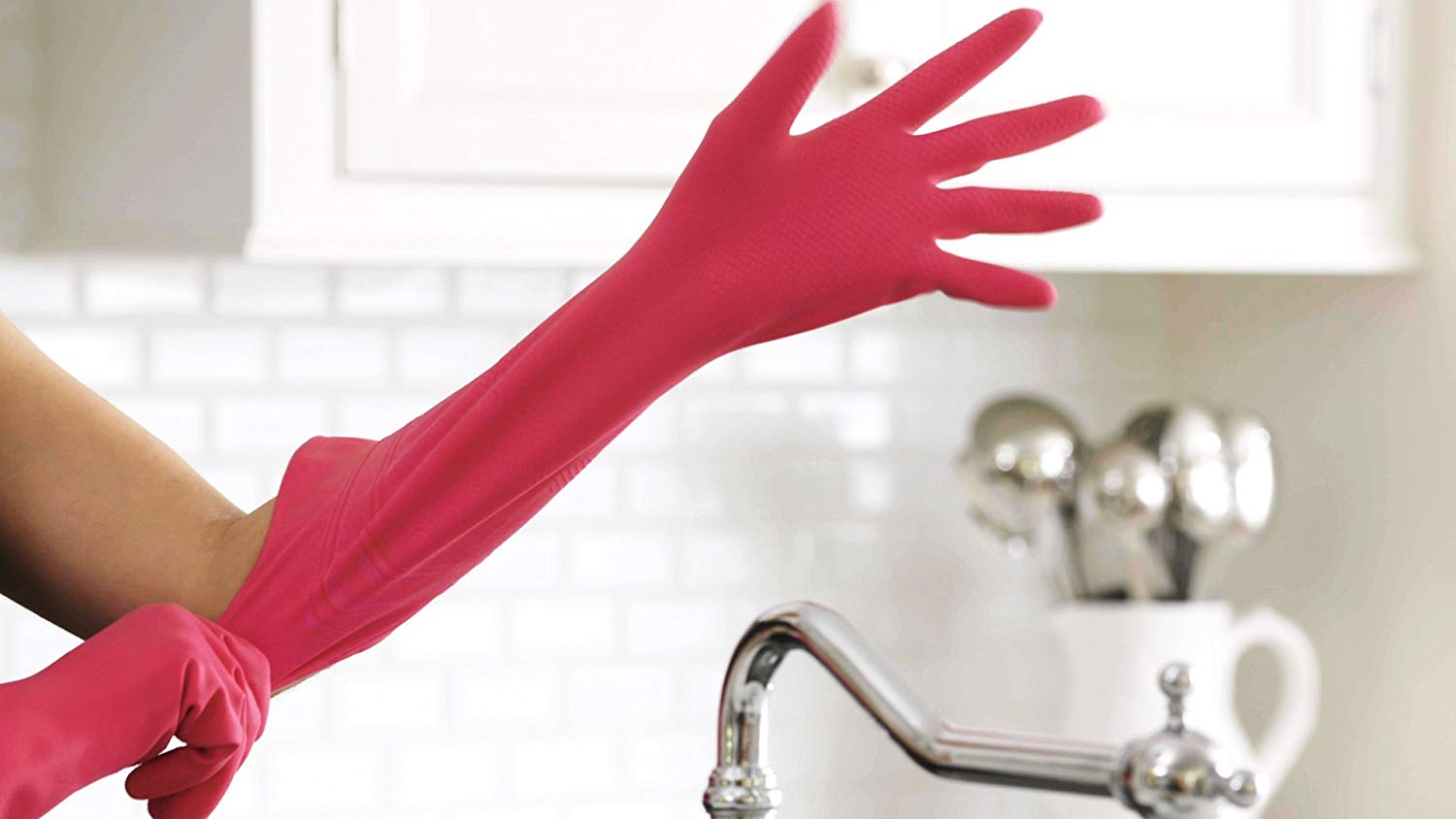 Casabella Waterblock Premium Latex Gloves, Tapered Fit & Double Cuff