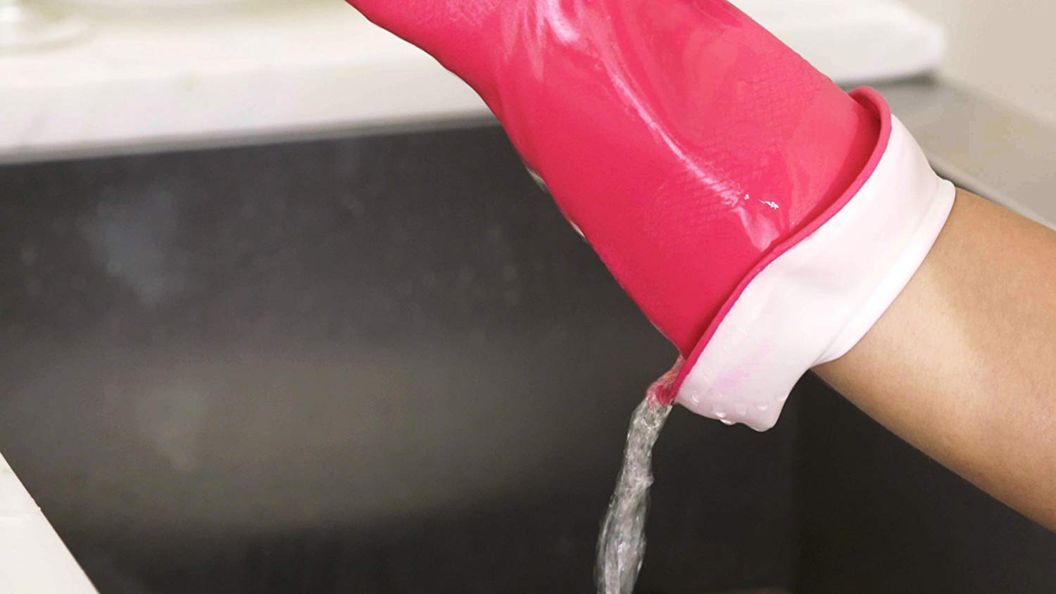 Casabella Waterblock Latex Gloves With Tapered Fit & Double Cuff