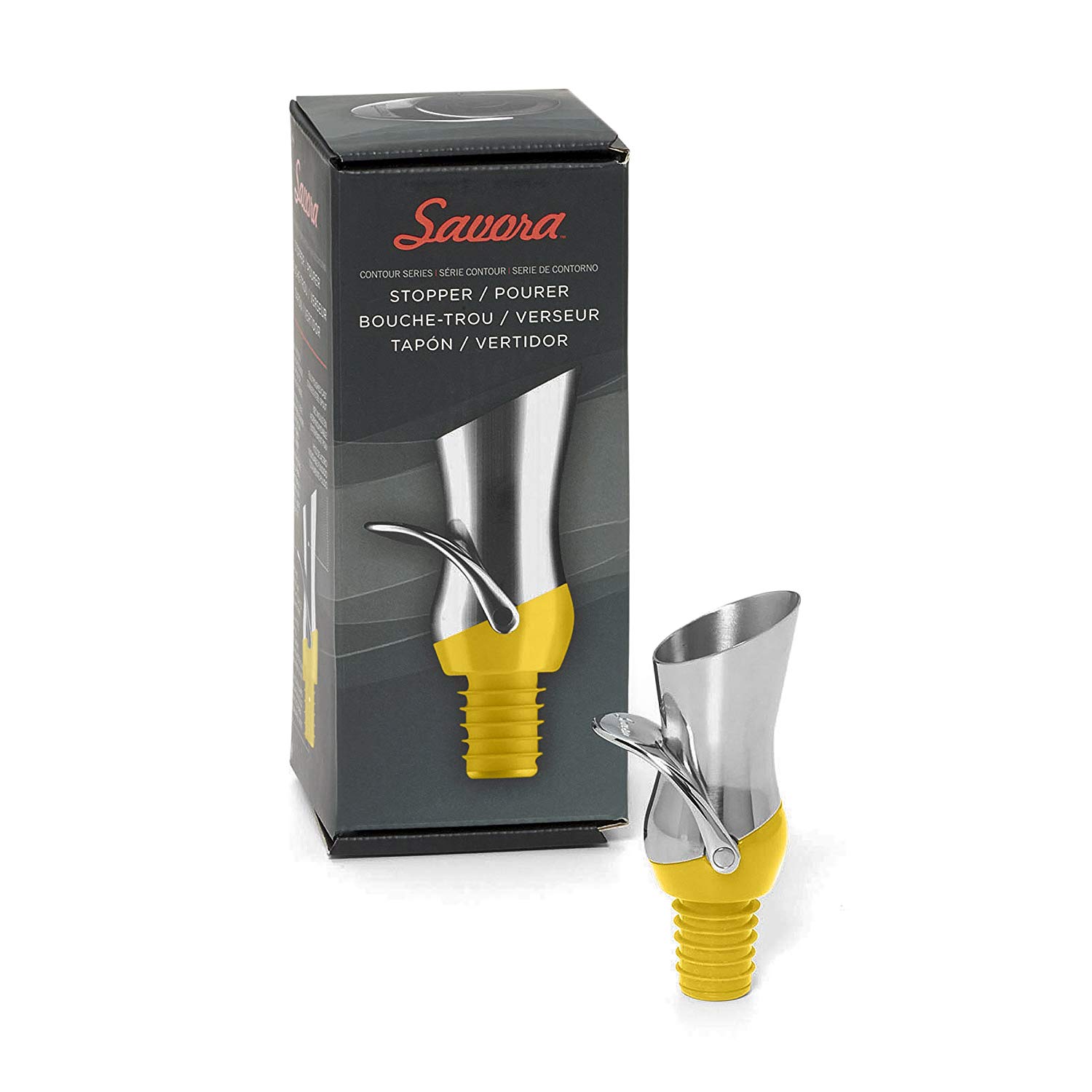Savora Stainless Steel Kitchen Wine Pourer and Stopper Spout Preserver