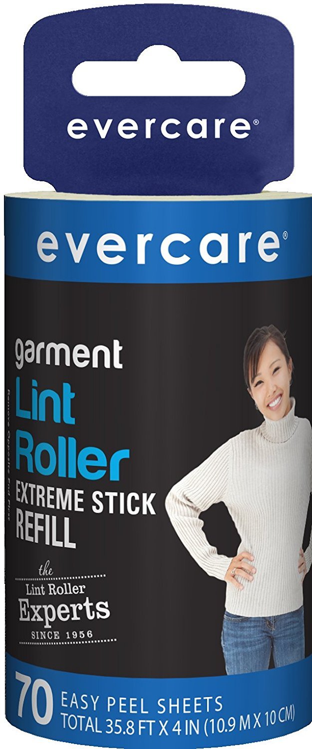Evercare Lint Roller Refill 70 Sheets Extra Sticky Pet Hair Dandruff