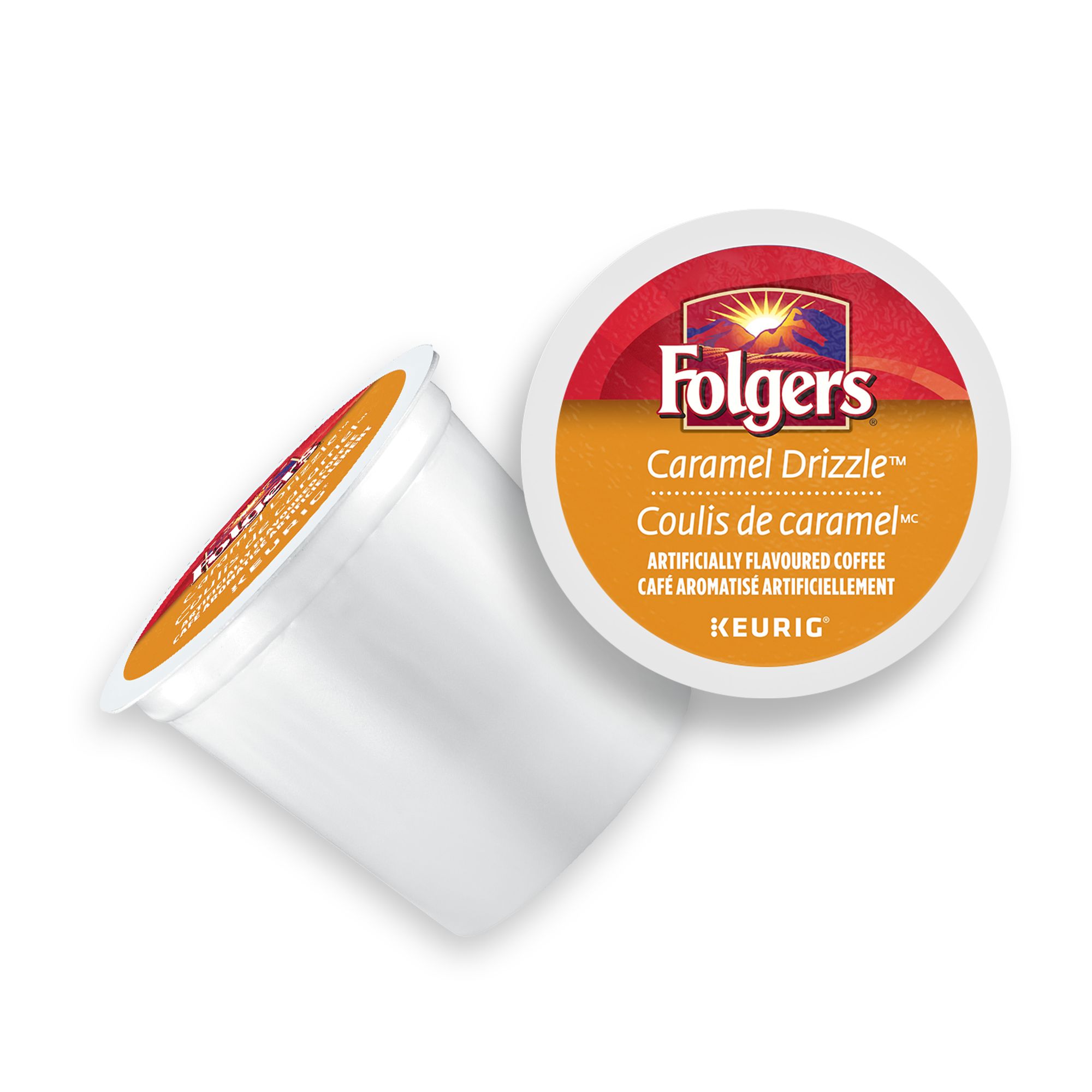 Folger's Coffee Keurig KCups, Caramel Drizzle, Flavored Coffee 24