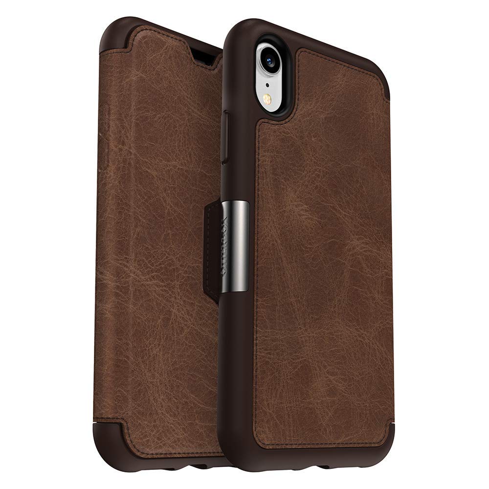 OtterBox Strada Series Leather Folio Case for iPhone XR (Only) Espresso ...