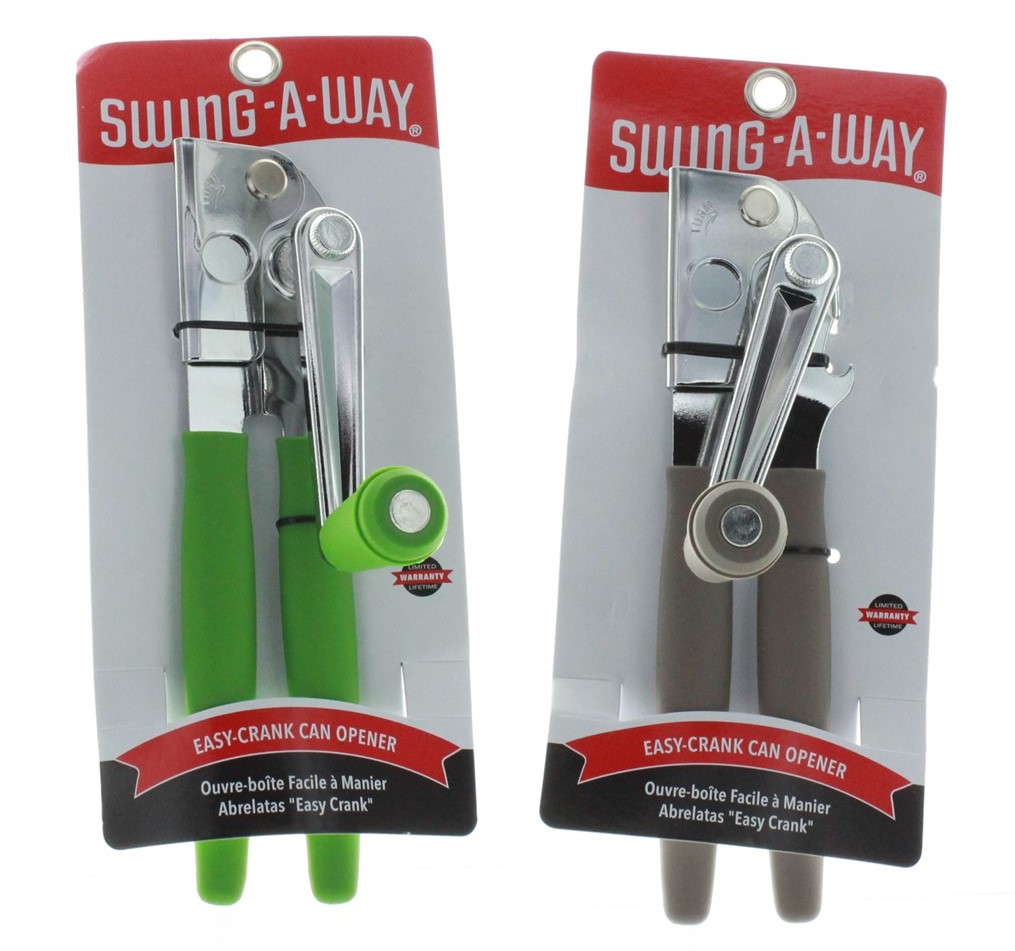 Swing-A-Way Super Easy Crank Can Opener Heavy Duty Comfort Grip in Gray ...