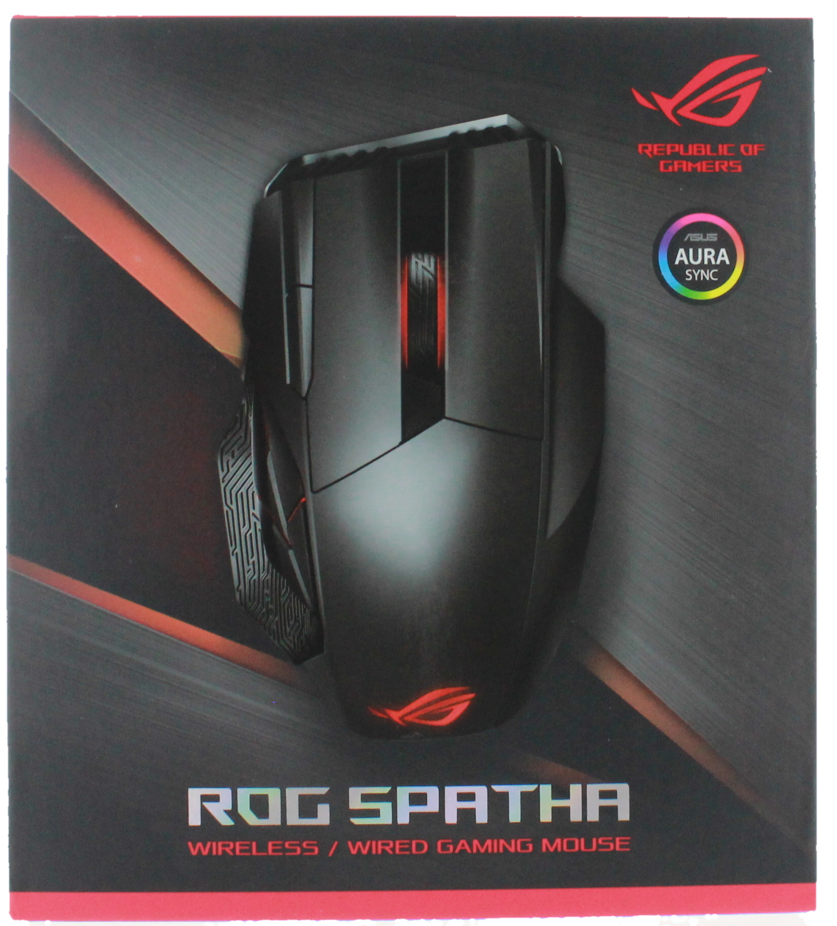 new ASUS ROG Spatha Laser Gaming Mouse RGB Wireless/Wired Titanium