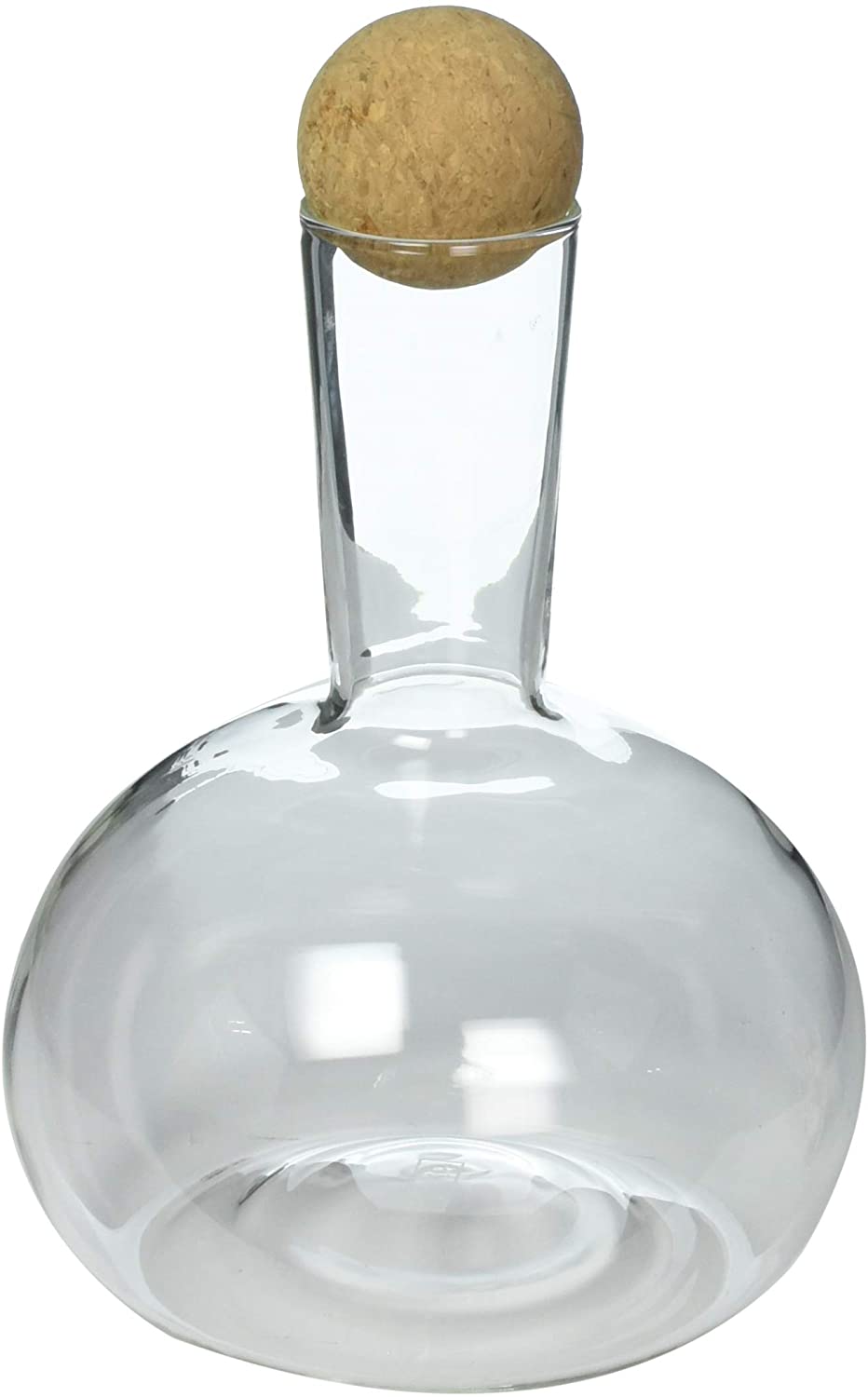 MAKO Glass Wine Decanter with Modern Round Cork Topper, One Size, 26 oz