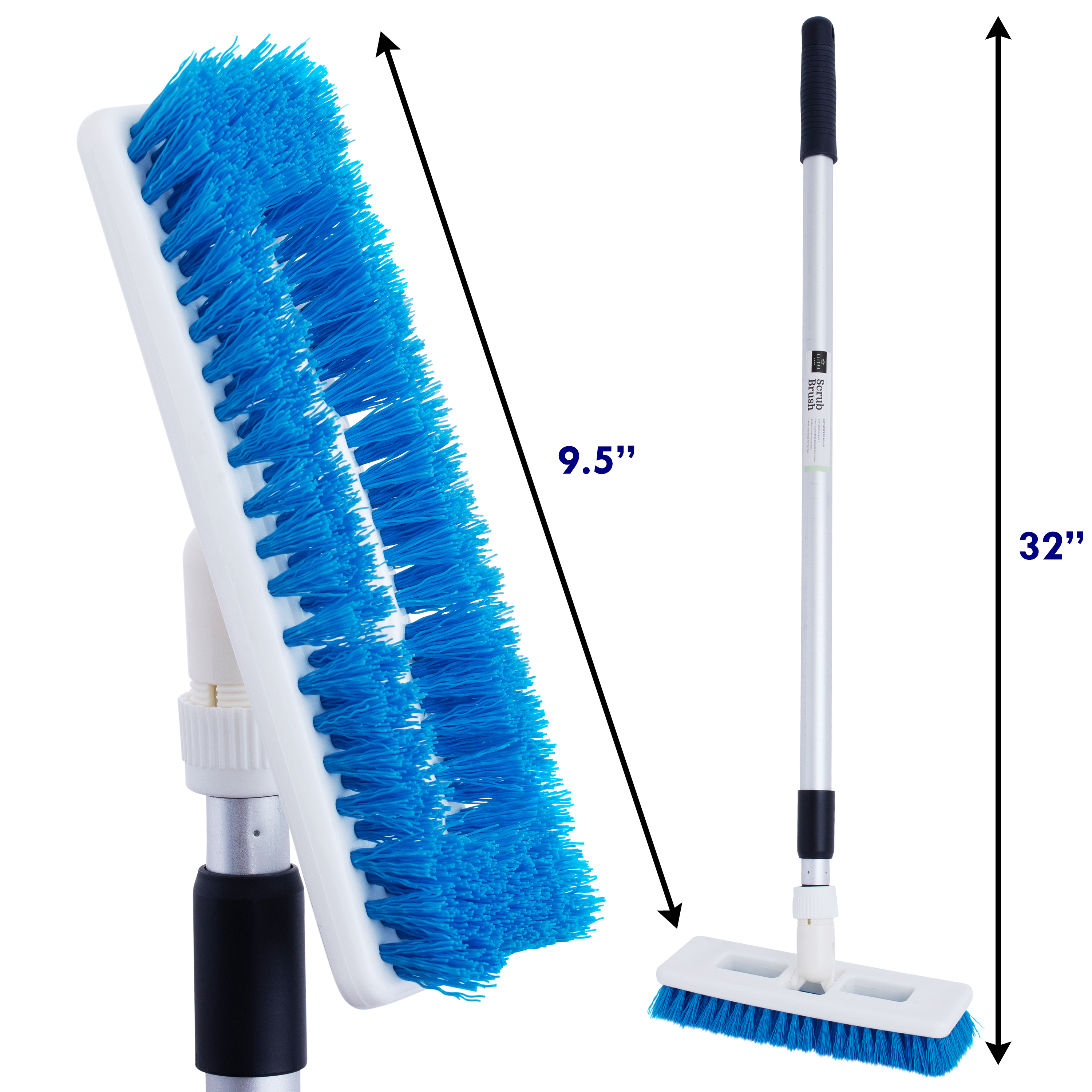 ELITRA Swivel Scrub Brush Adjustable Handle for Clean Tile Kitchen