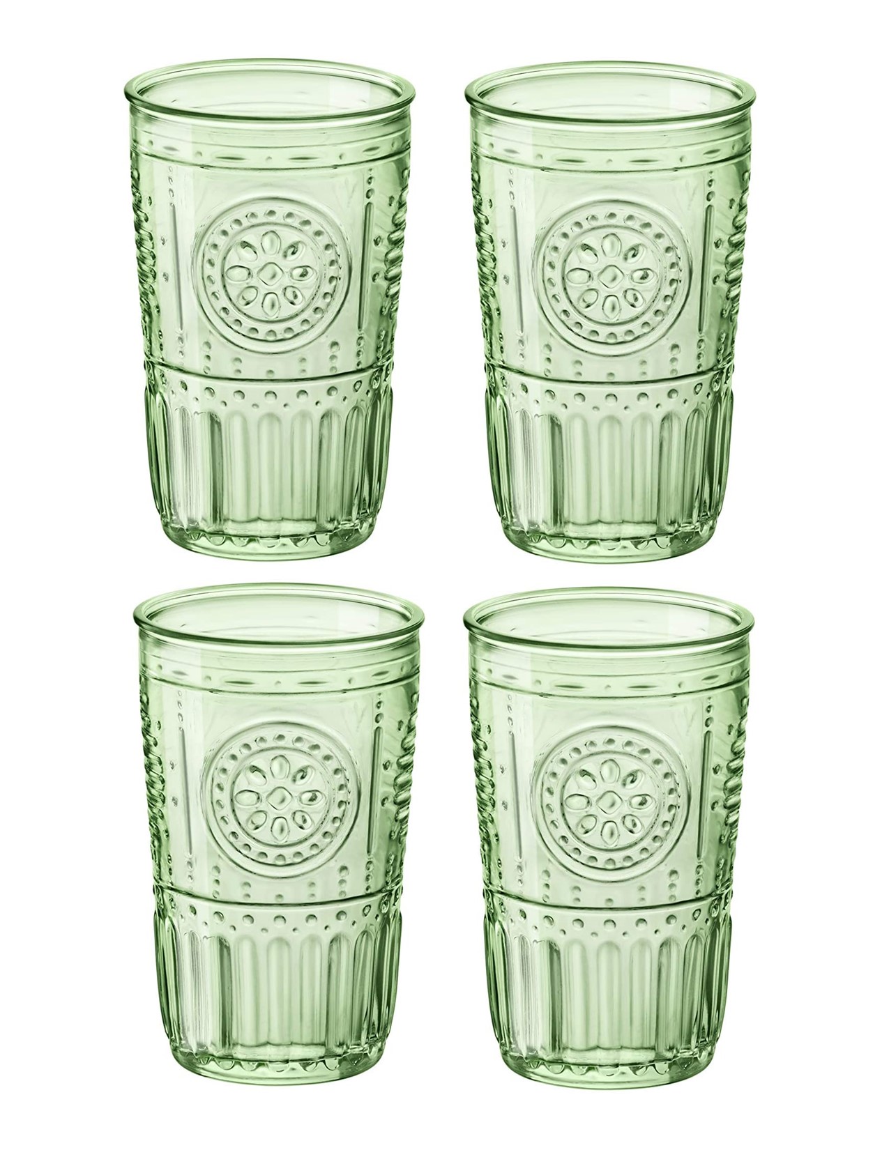 Bormioli Rocco Romantic Cooler Drinking Glass, Set of 4