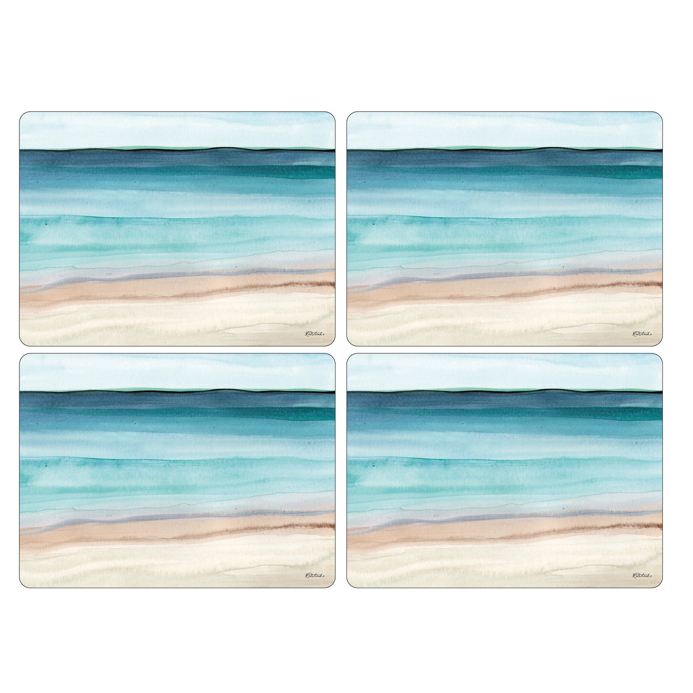 Pimpernel Coastal Shore CorkBacked Placemats, Set of 4, 15.7 X 11.7