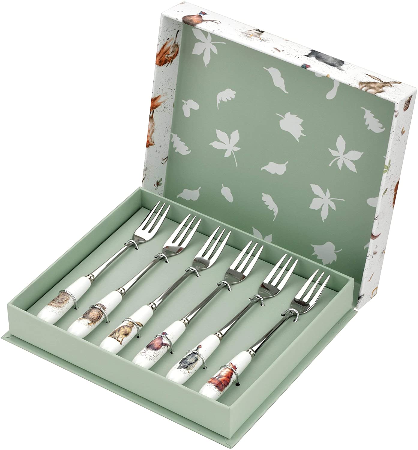 Royal Worcester Wrendale Designs Stainless Steel Pastry Forks Set Of 6