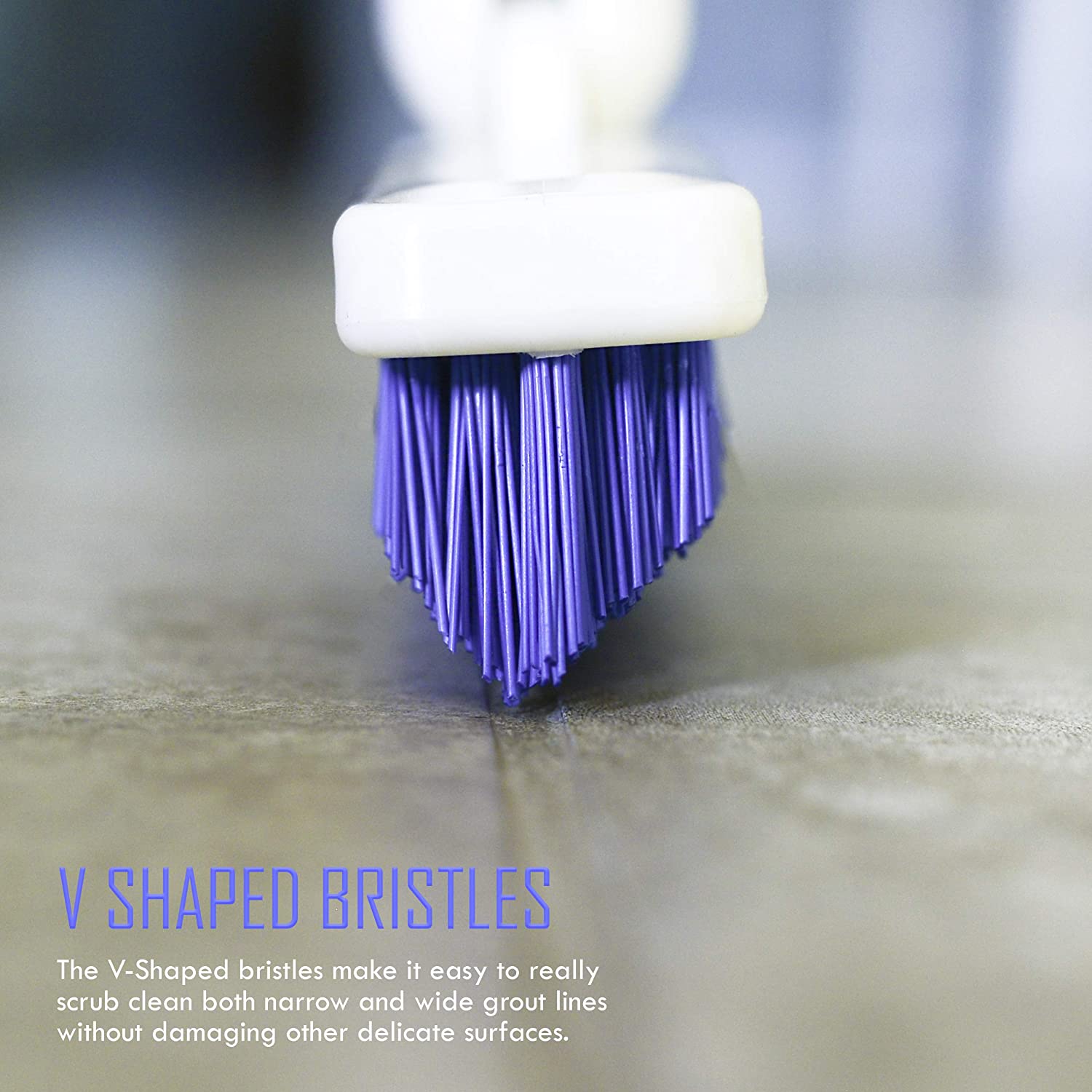 Elitra Swivel Grout Scrubber Tough Bristles Narrow & Wide Tile Surfaces